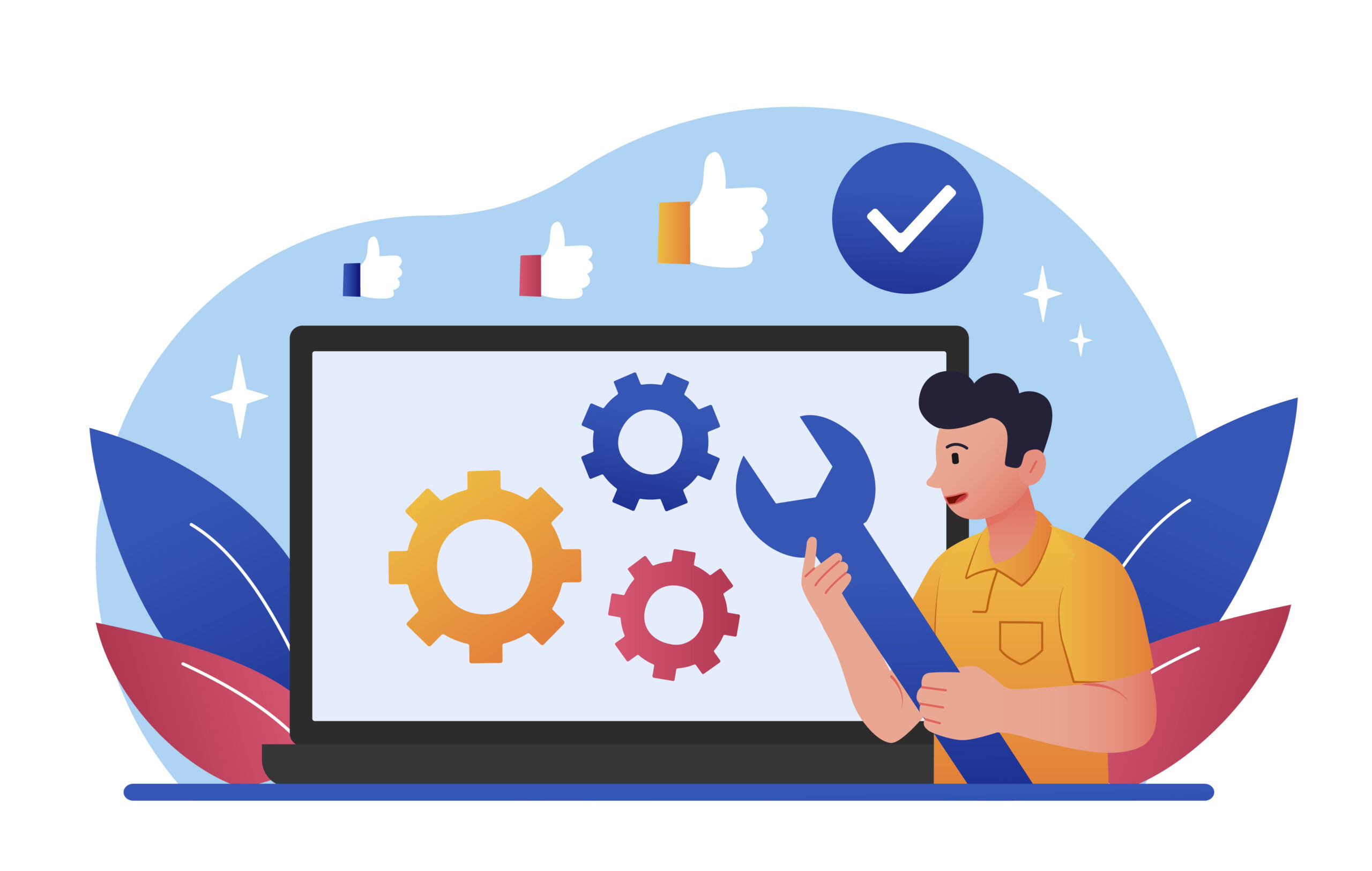 Troubleshooting online concept